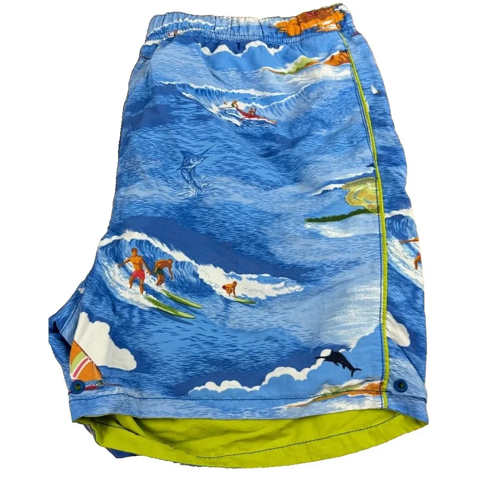 Tommy‎ Bahama Mens Reversible Swim Trunks Tropical  XXL 40x6